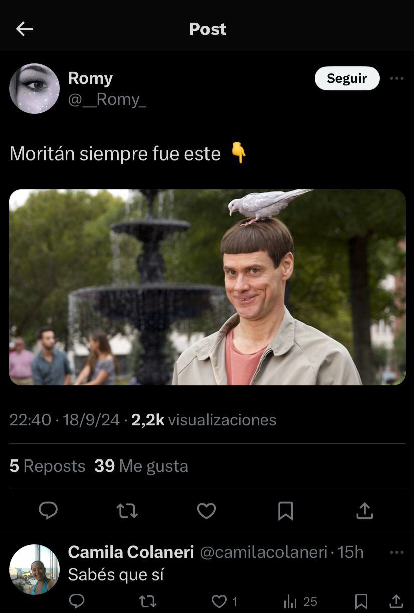 Los memes tras la noticia de la separación de Pampita y Roberto García Moritán. Captura de X.