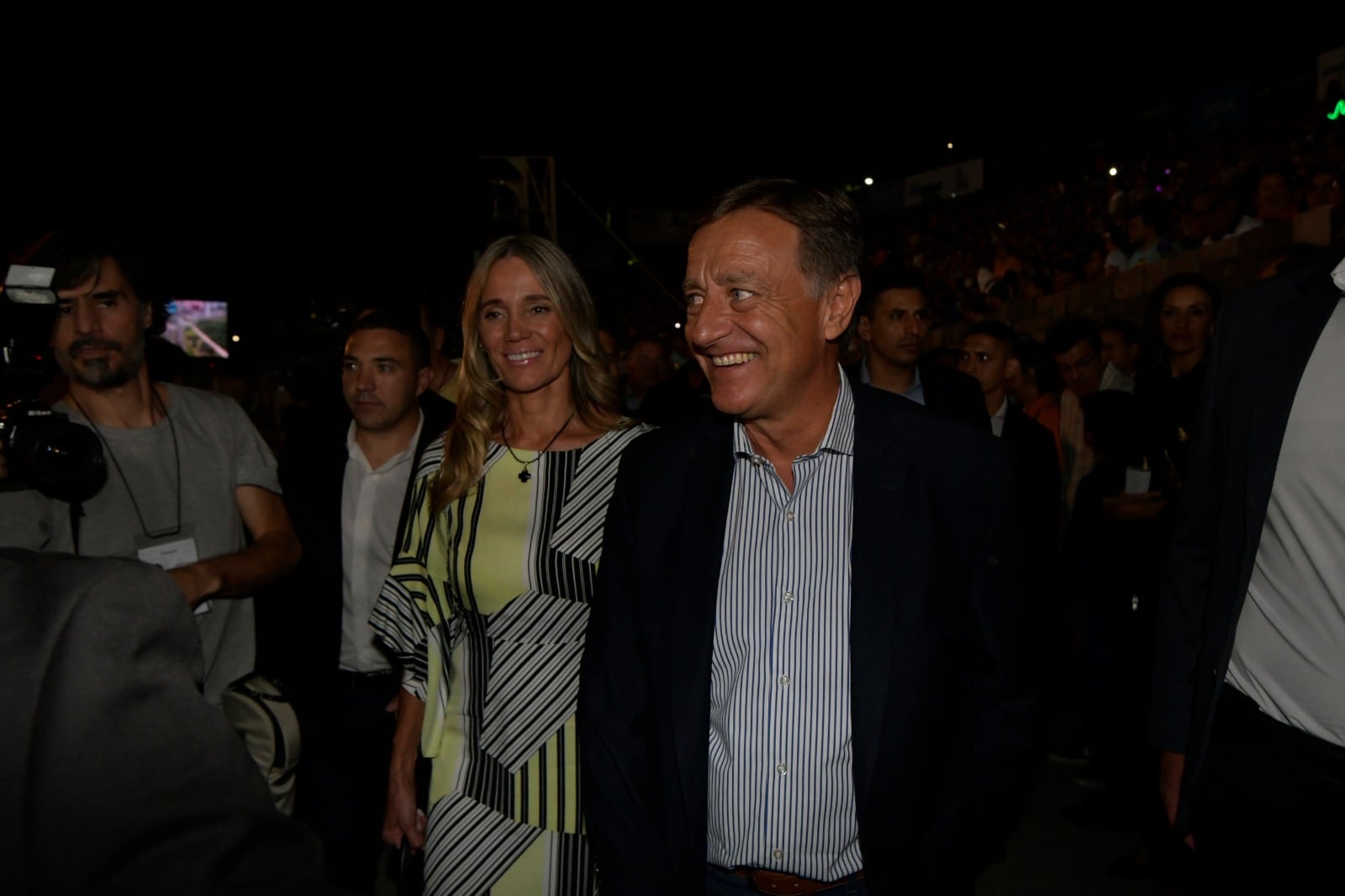 Rodolfo Suárez llegando al Acto Central de la Fiesta de la Vendimia. Orlando Pelichotti  / Los Andes