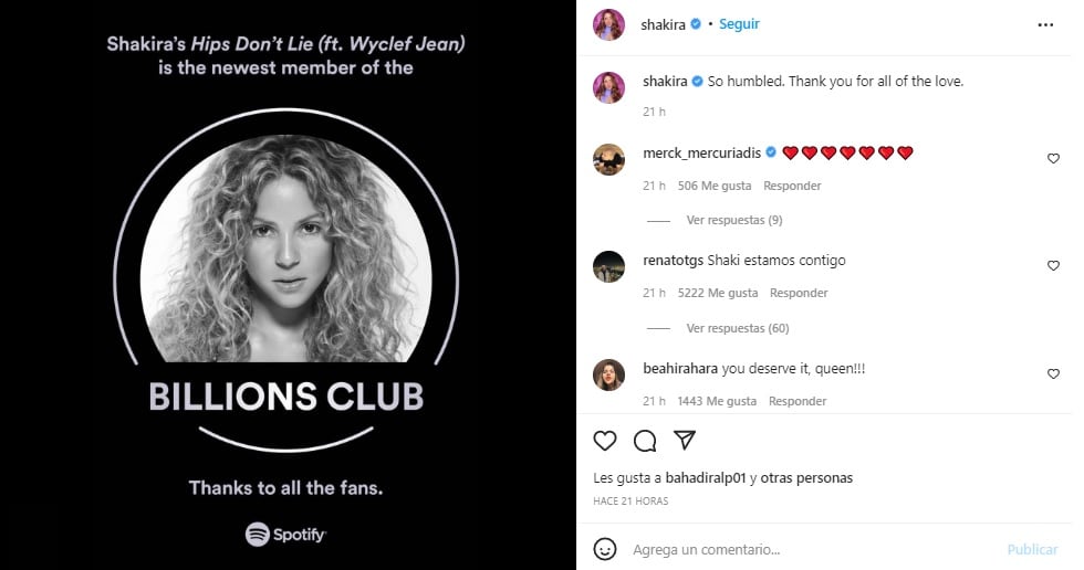 Shakira bate récords en Spotify mientras circula el rumor de crisis con Piqué