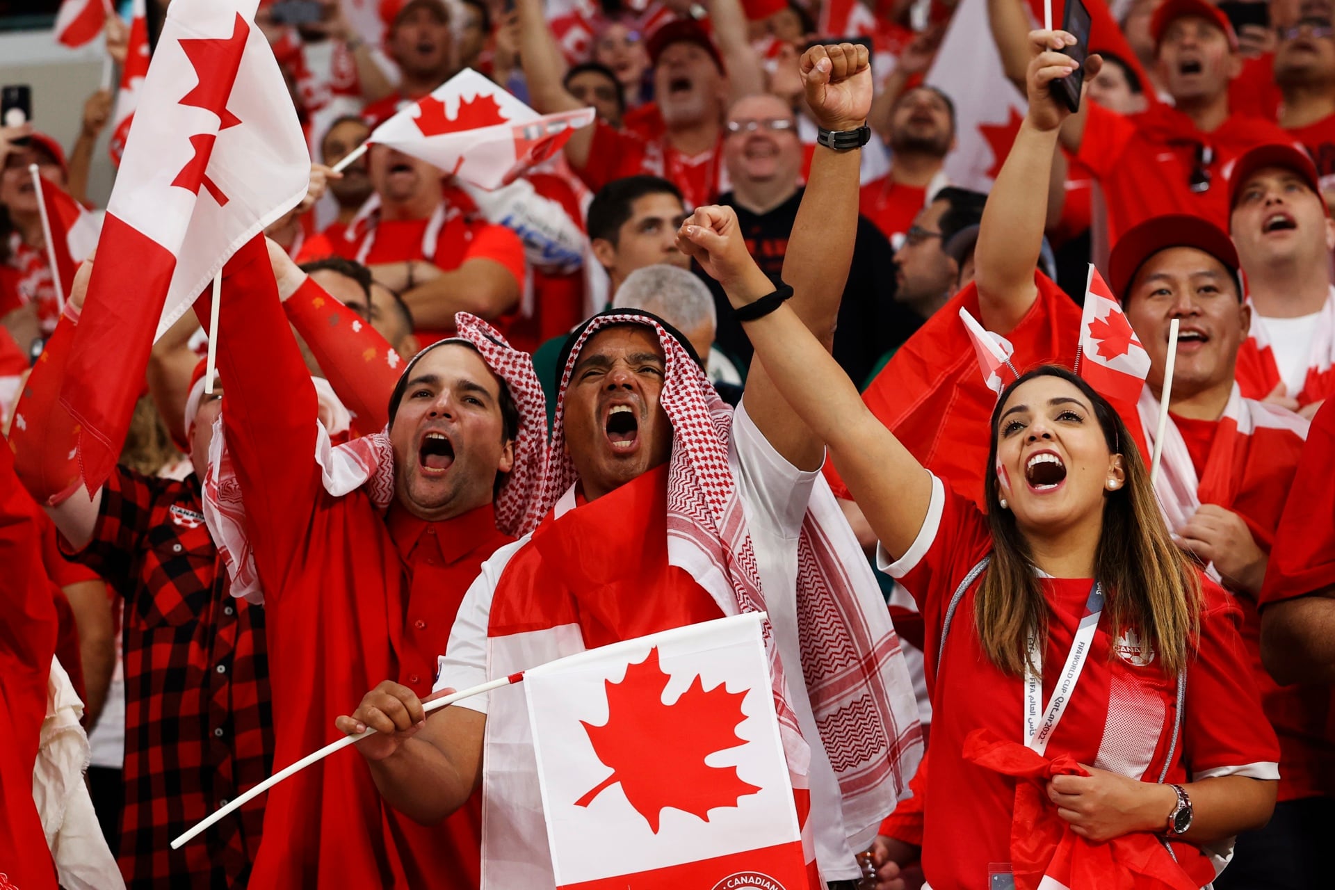 Todo el color de los fanáticos en la Copa del Mundo Qatar 2022. Foto: EFE