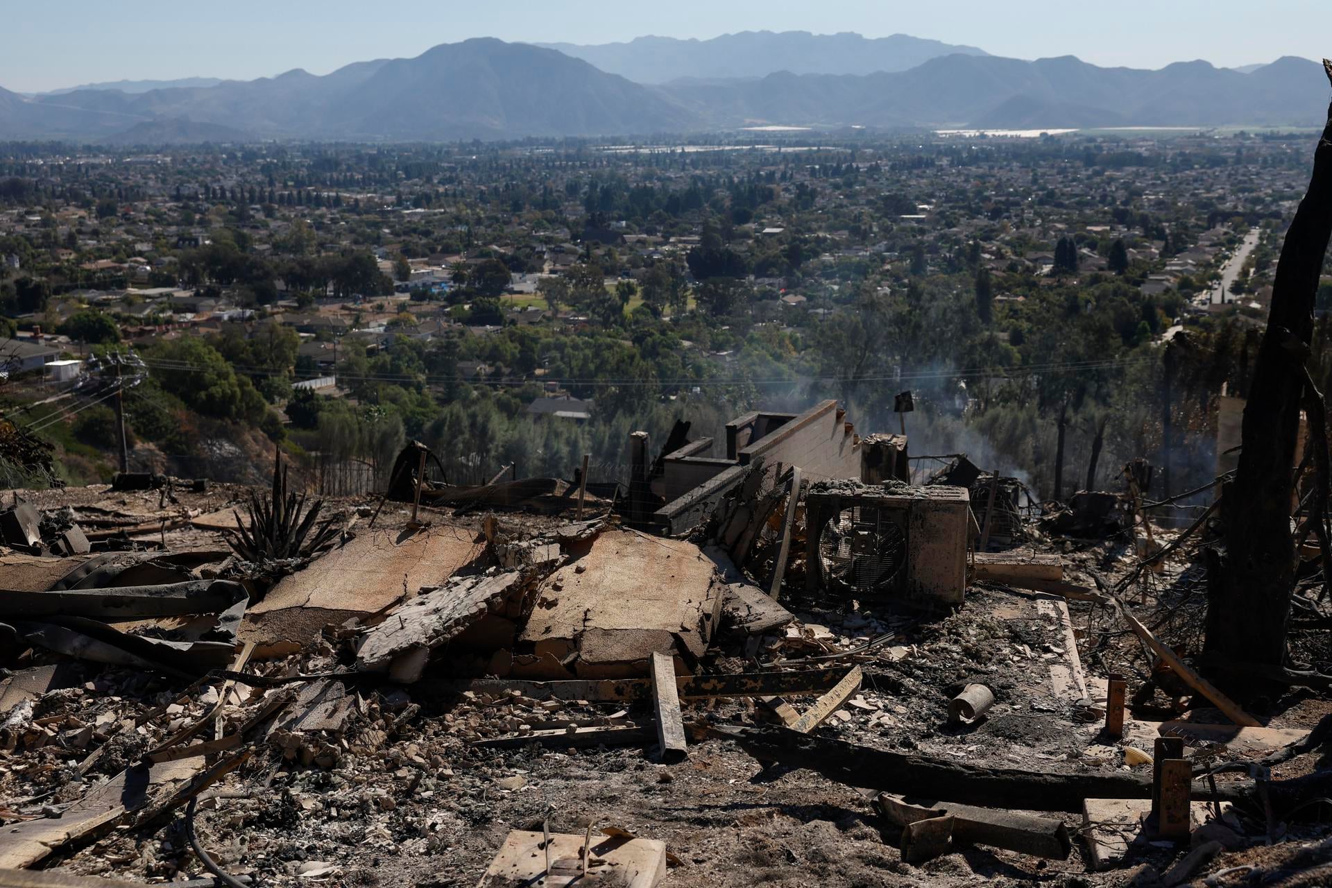 Cientos de casas han sido arrasadas por el incendio bautizado como "Mountain" en California, Estados Unidos. Foto: EFE