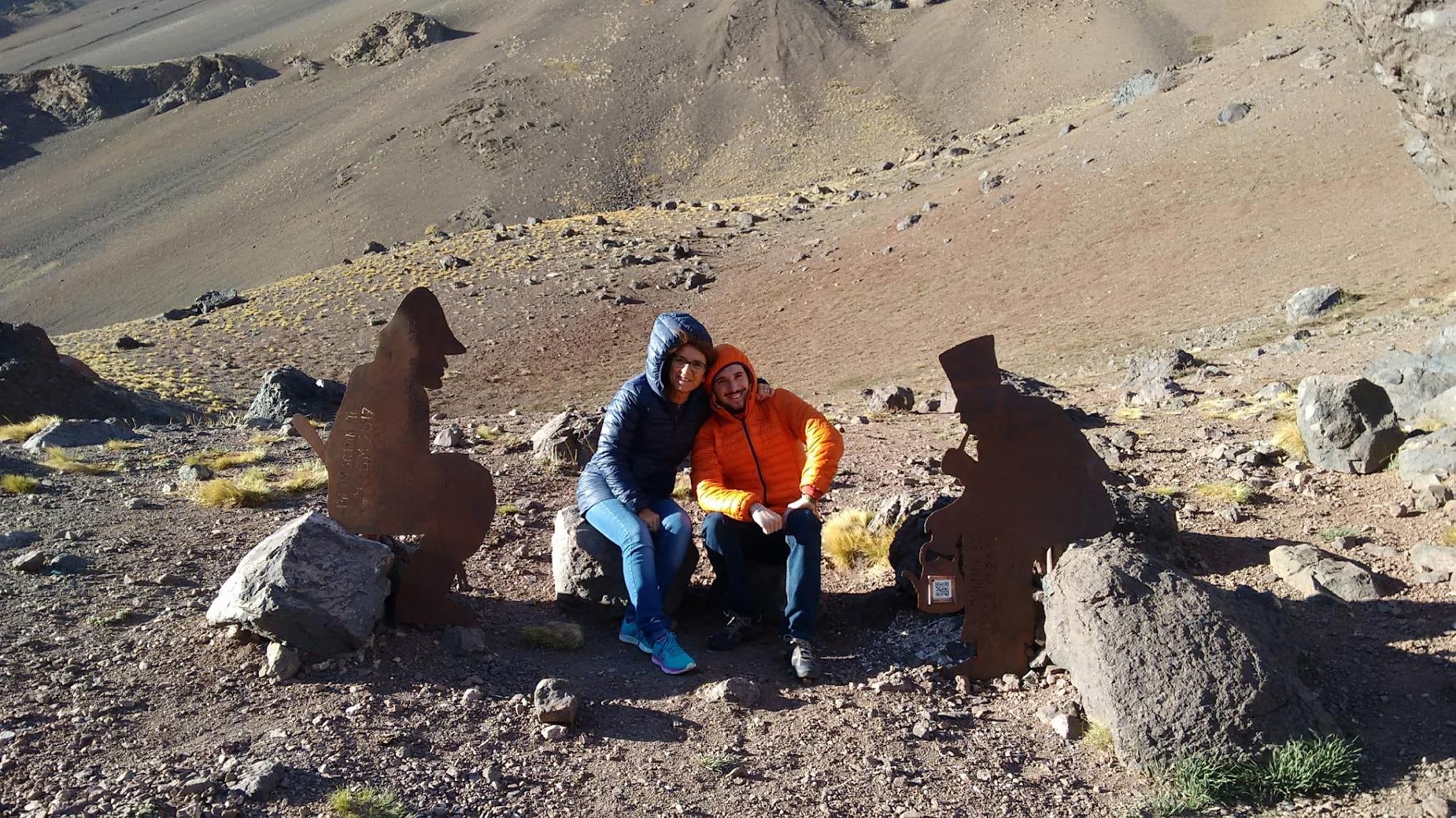 Las siluetas están instaladas en las zonas de las Bóvedas de Uspallata, en Las Cuevas y en el área de Yalguaraz. Foto: Gentileza Juan Carlos Marinsalda