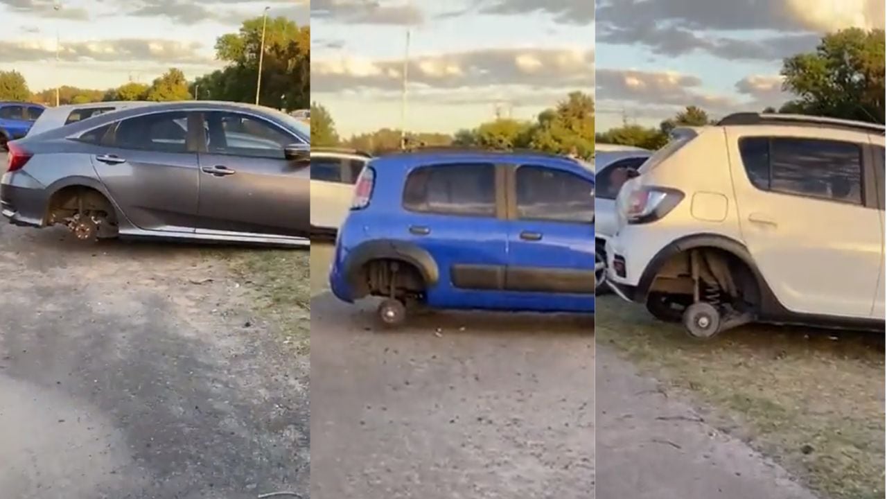 Video: lamentable robo de ruedas a las familias que esperaban a la Selección en Ezeiza.