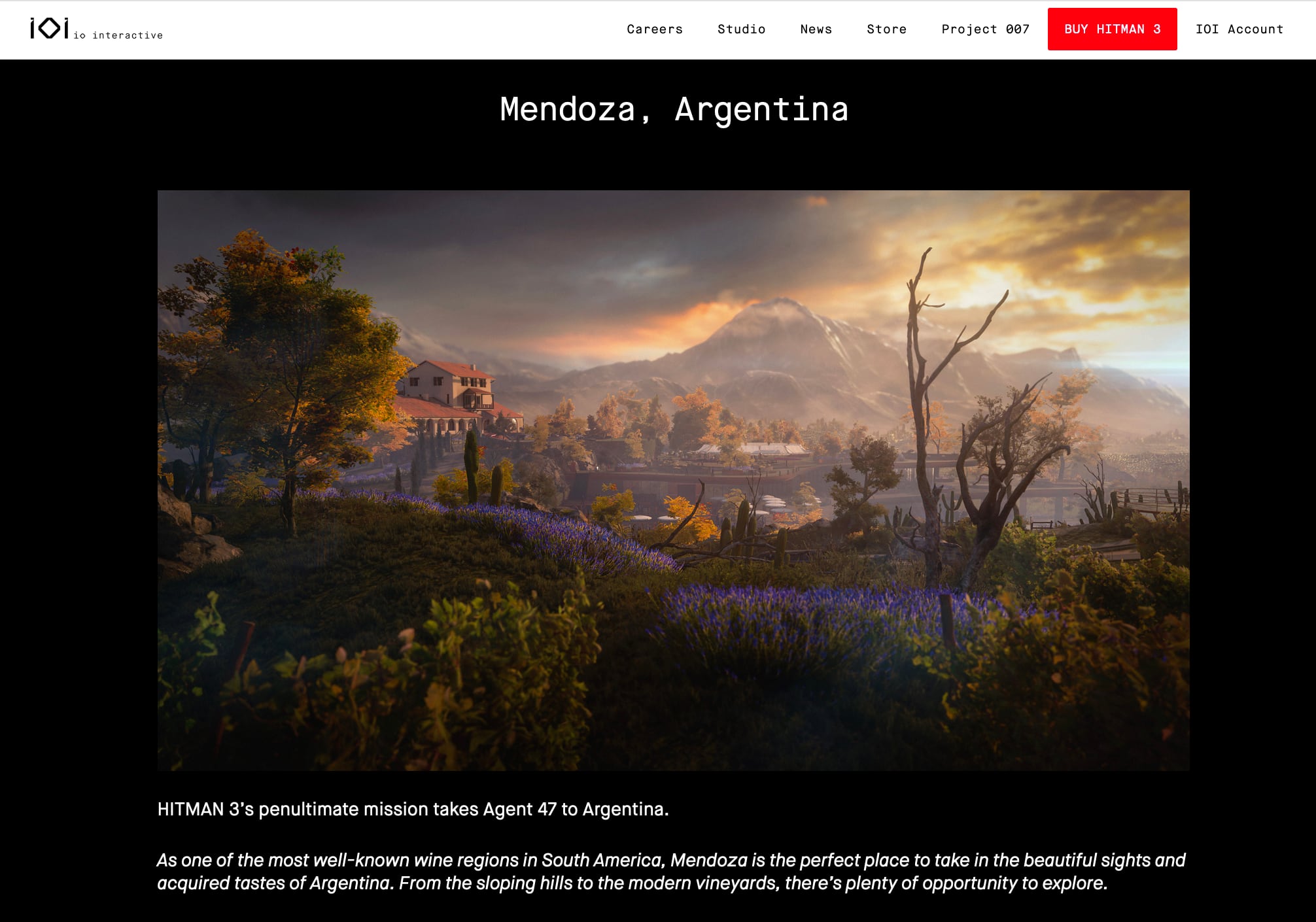 Hitman 3 tiene a Mendoza como una de sus locaciones para las misiones del Agente 47, uno de los videojuegos más populares del mundo.