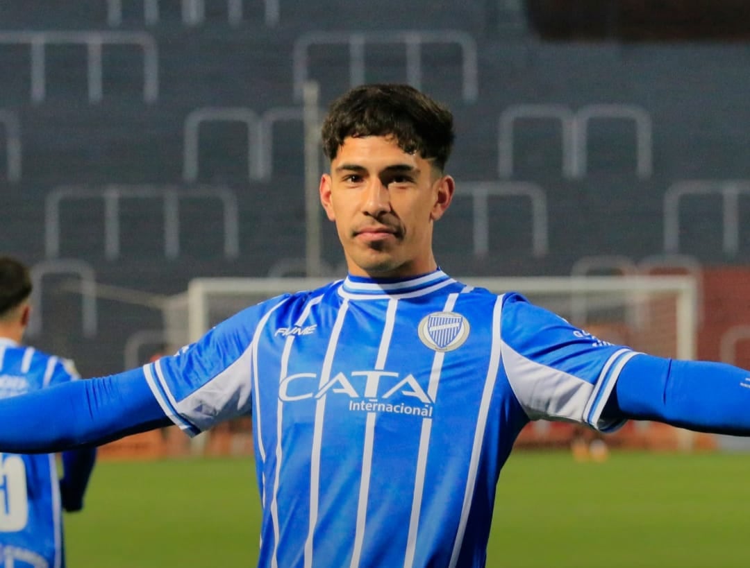 Salomón Rodriguez, autor del primer gol del Tomba. / Gentileza: Prensa Godoy Cruz.