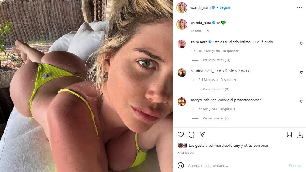 Wanda Nara se pasó con el sol y Zaira la criticó.