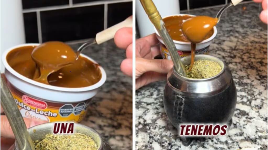 El mate con dulce de leche que se viralizó. / REDES