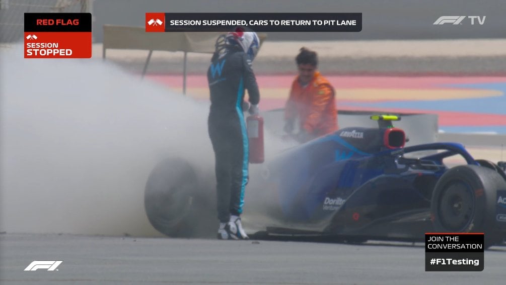 F1: Ocon adelante y Latifi tuvo un incendio