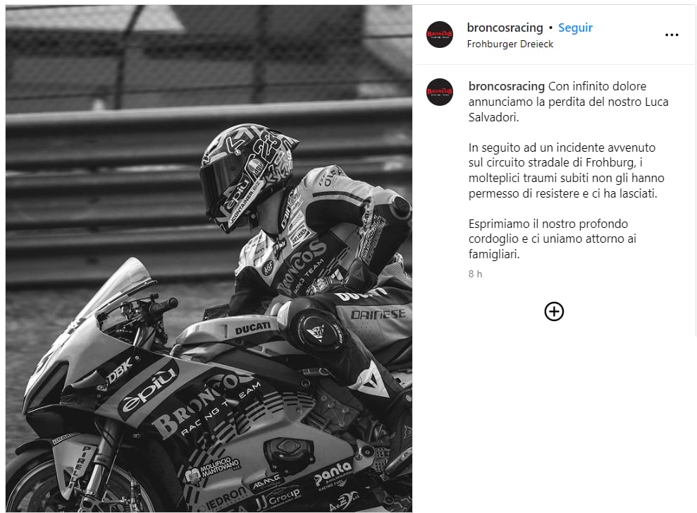 El motociclista Luca Salvadori - Instagram