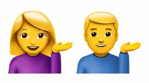 Esto significa el emoji de las personas con la palma hacia arriba