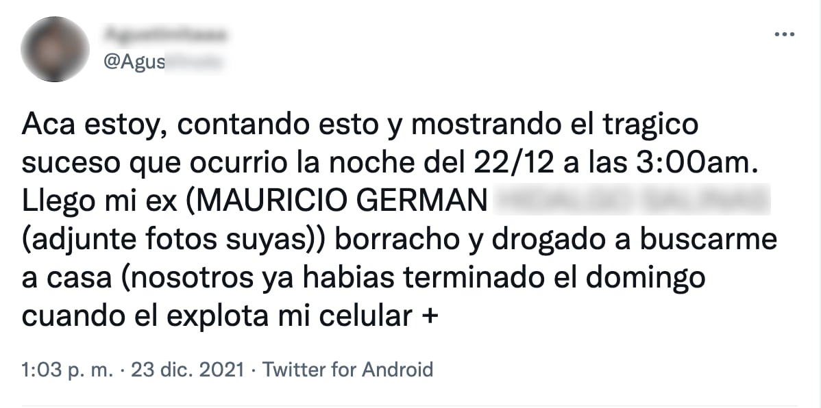 Fuerte denuncia de una joven contra su novio tras haber sufrido un accidente en Corredor del Oeste luego de que él la obligara a subir al auto.