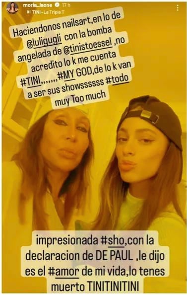 Moria Casán habló con Tini Stoessel sobre Rodrigo De Paul