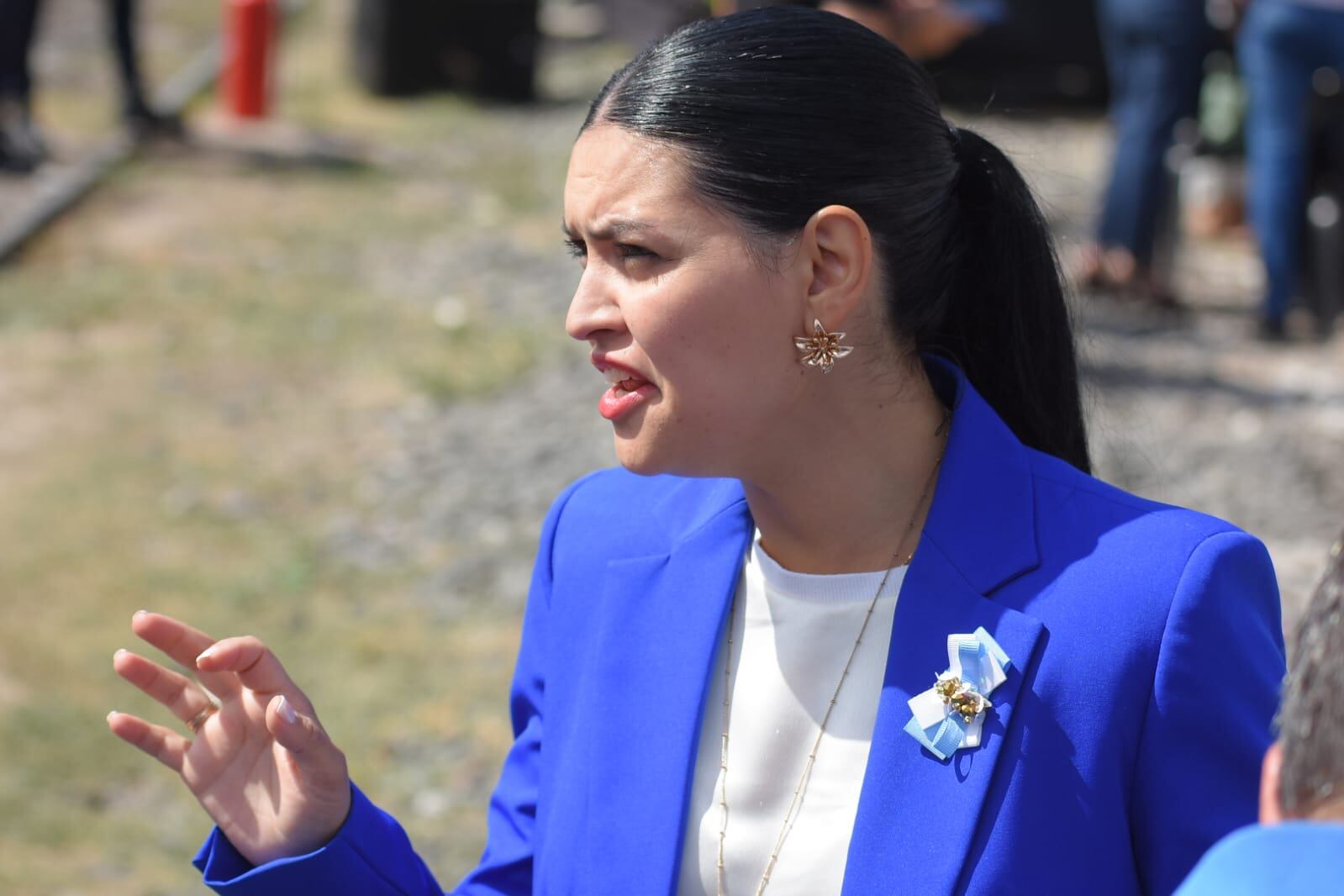 Flor Destéfanis, en el acto en Palmira. Foto: Claudio Gutiérrez