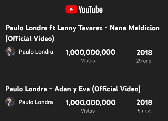 Paulo Londra llegó al billón de reproducciones en YouTube con dos canciones