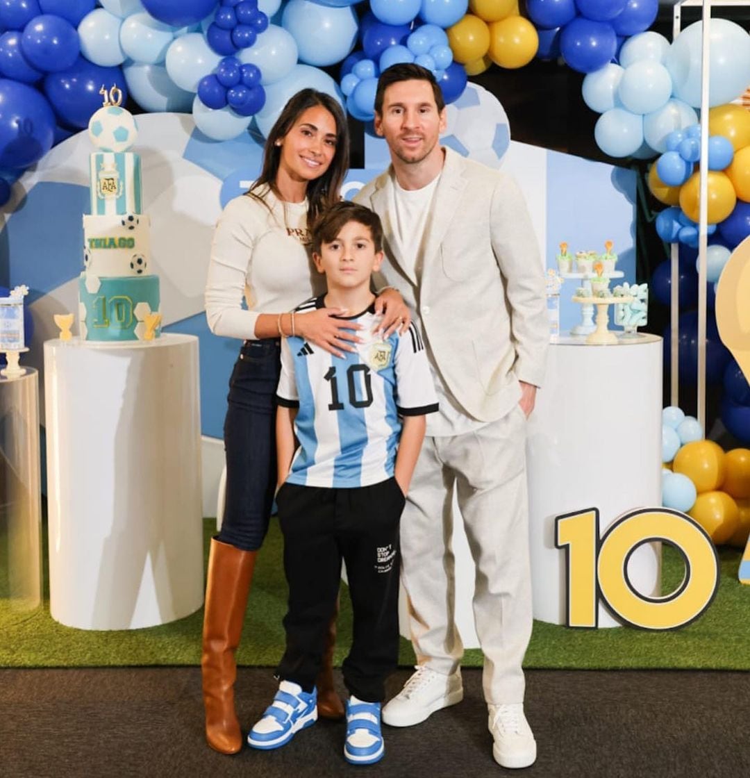 Antonela Roccuzzo y el saludo especial por el cumple de 10 de su hijo Thiago