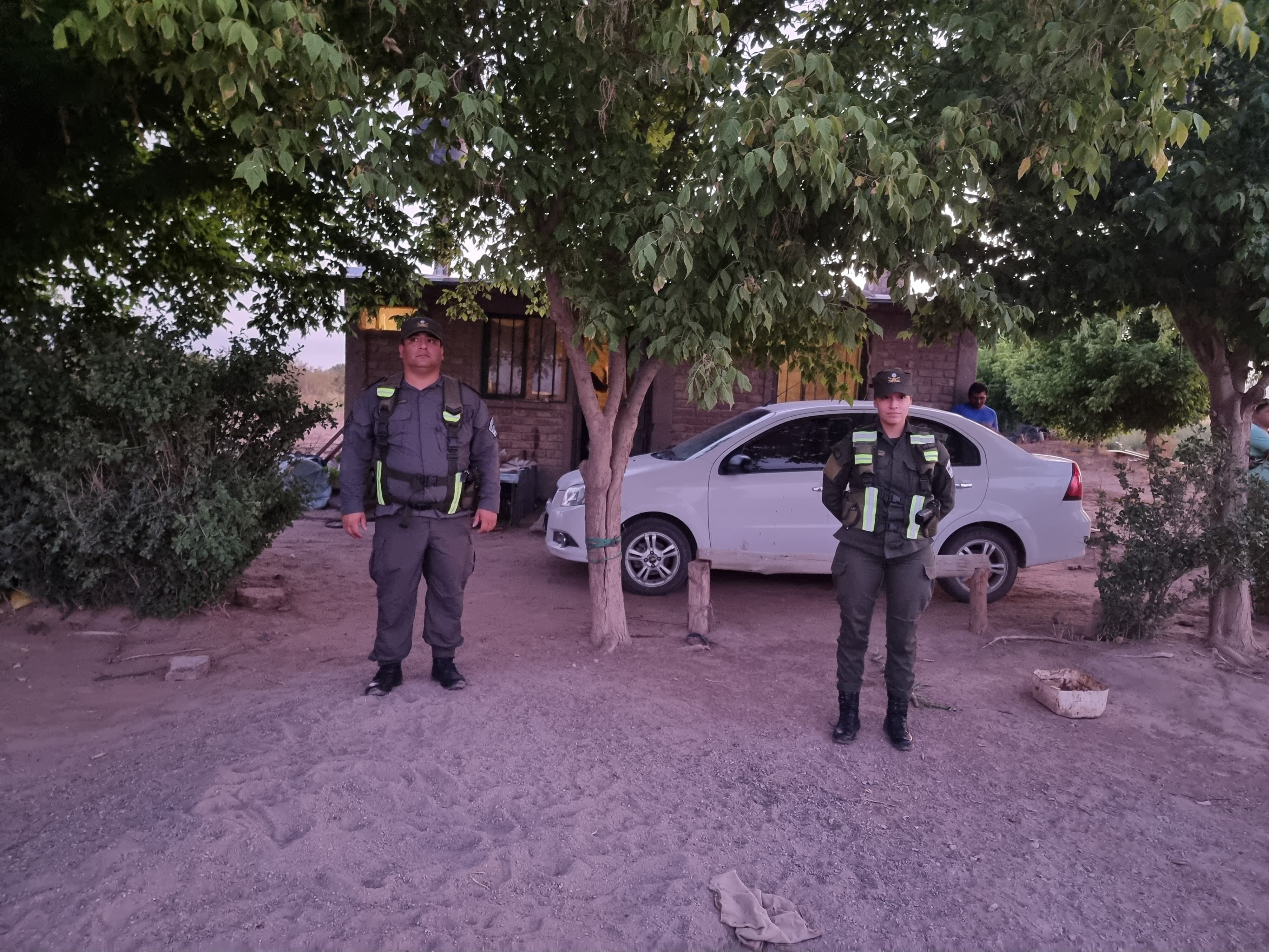 Una de las viviendas allanadas. Gentileza Gendarmería