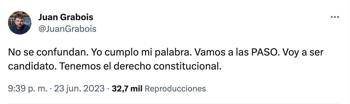 Juan Grabois dio marcha atrás y anunció que será candidato a presidente pocas horas después de anunciar que se bajada de la carrera electoral.