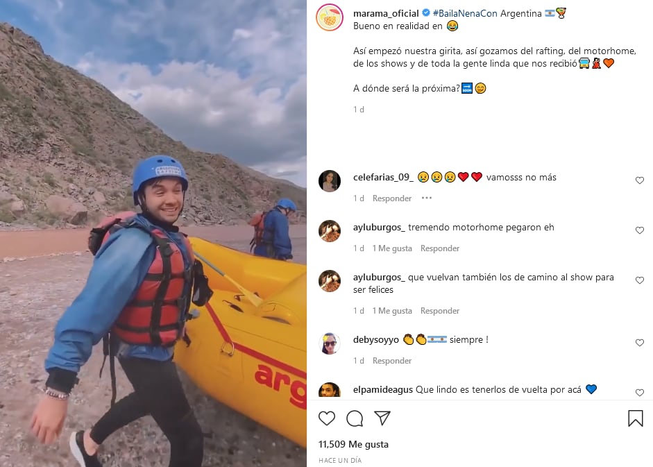 Márama hizo rafting en Potrerillos