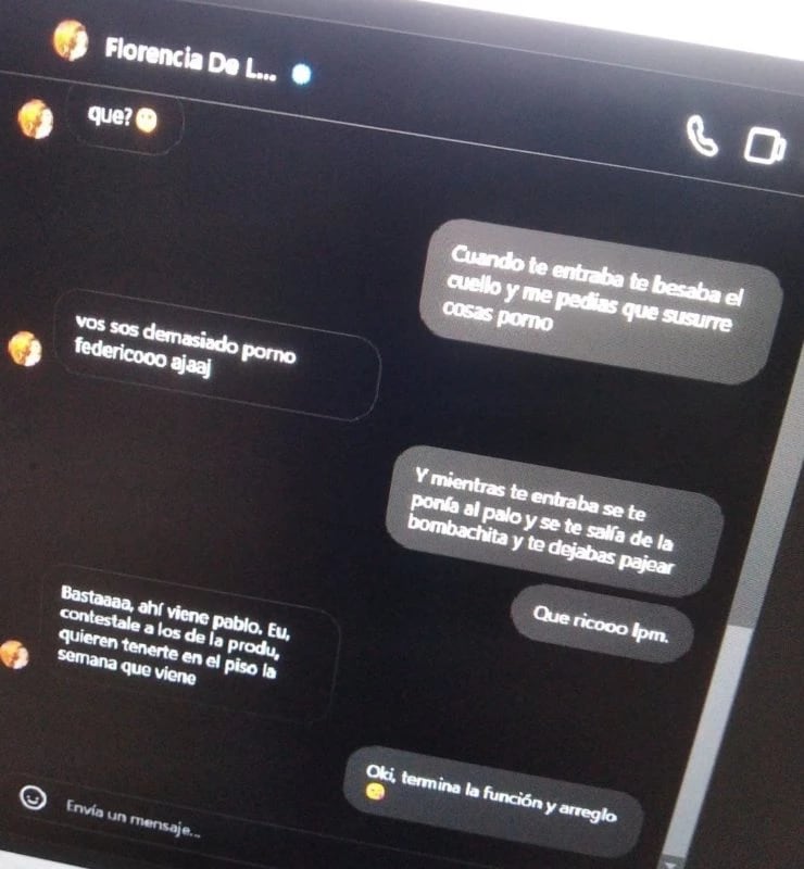 Se filtraron chat subidos de tono de Federico Bal y Flor de la V y estalló la web.