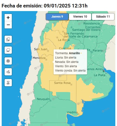 Alerta del SMN