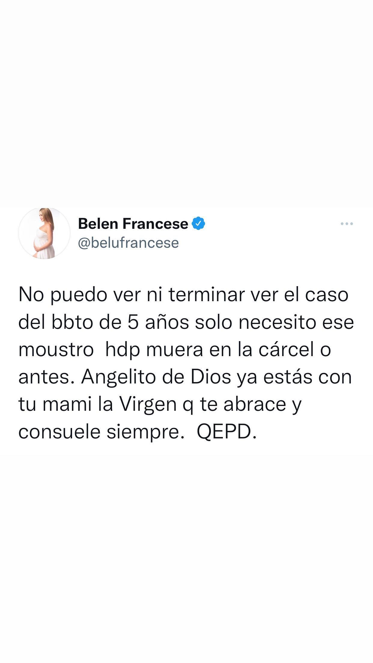 Belén Francese habló por el caso de Lucio Dupuy.