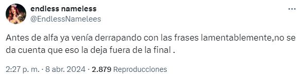 El desafortunado comentario de Furia desató una ola de críticas negativas en redes sociales