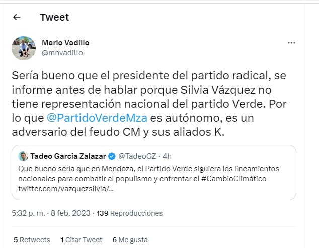 Mario Vadillo lo expresó.