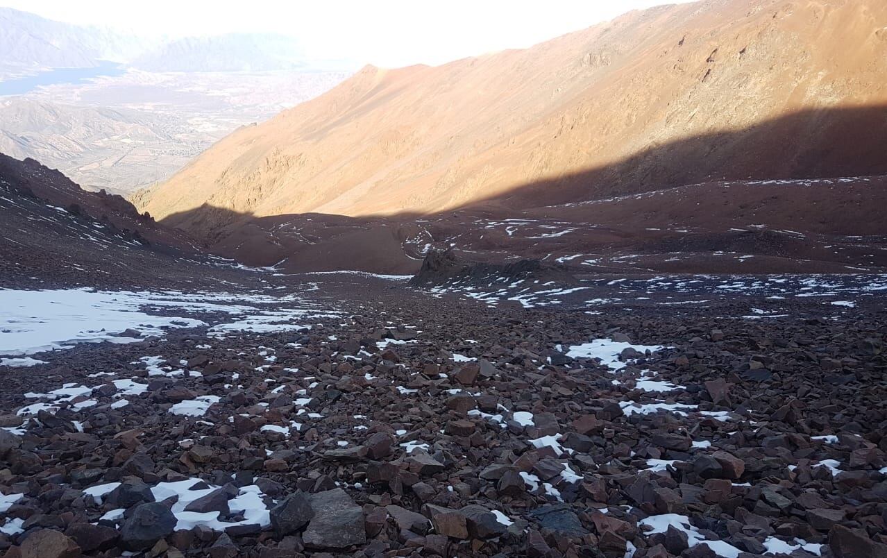 El lugar donde la andinista se accidentó en Potrerillos - 