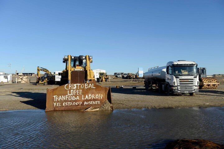 Obra sin terminar en la Ruta Nacional 3.