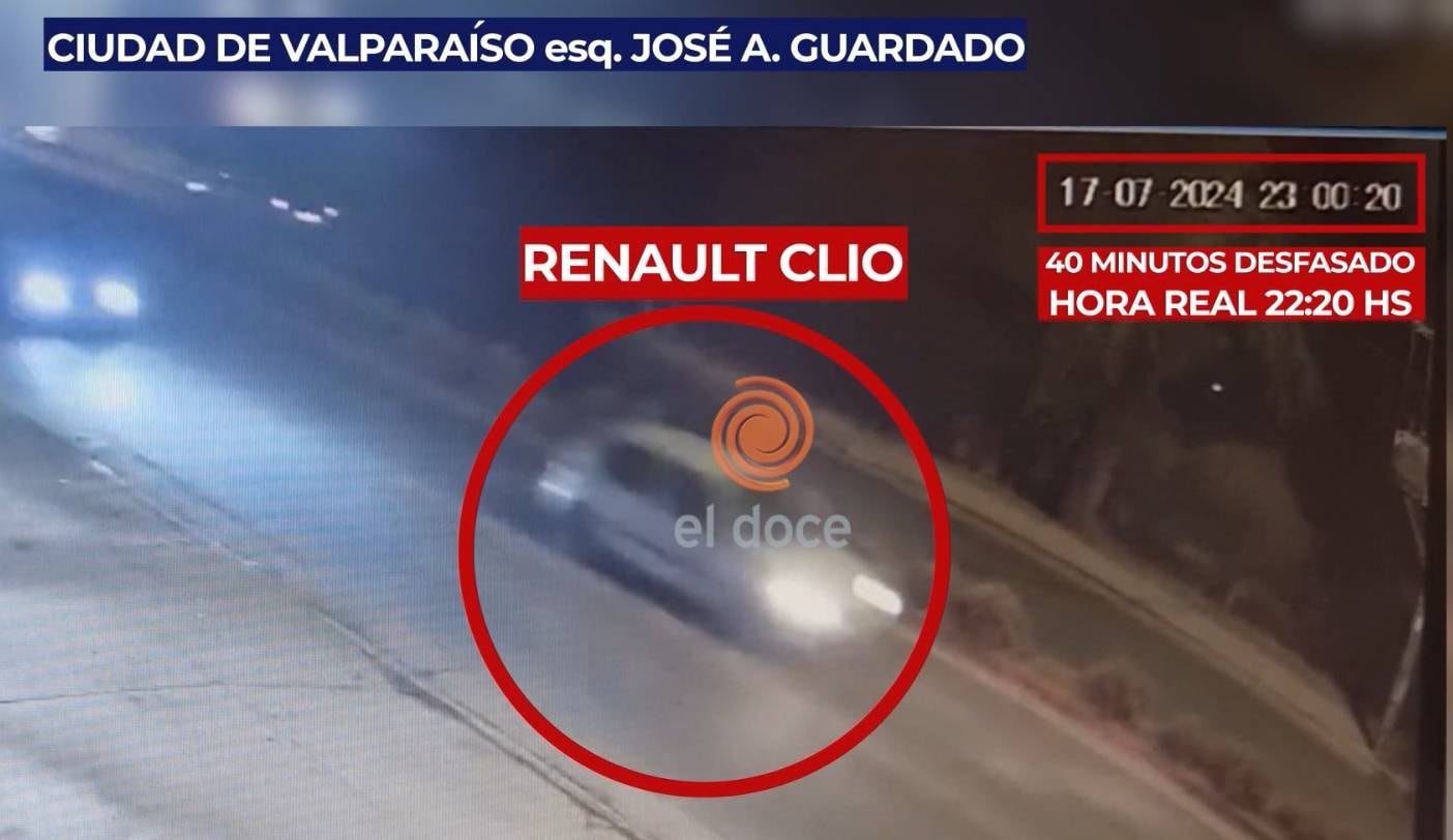 El video que muestra al acusado de matar a Catalina en viaje en el auto desde su casa hacia la escena del crimen. (Foto video Noticiero Doce)