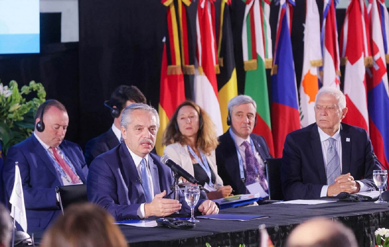 Alberto Fernández en la sesión plenaria de la Comunidad de Estados Latinoamericanos y Caribeños (Celac) - Unión Europea (UE) / Télam