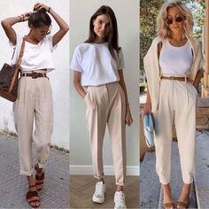 Propuestas de looks con pantalón beige