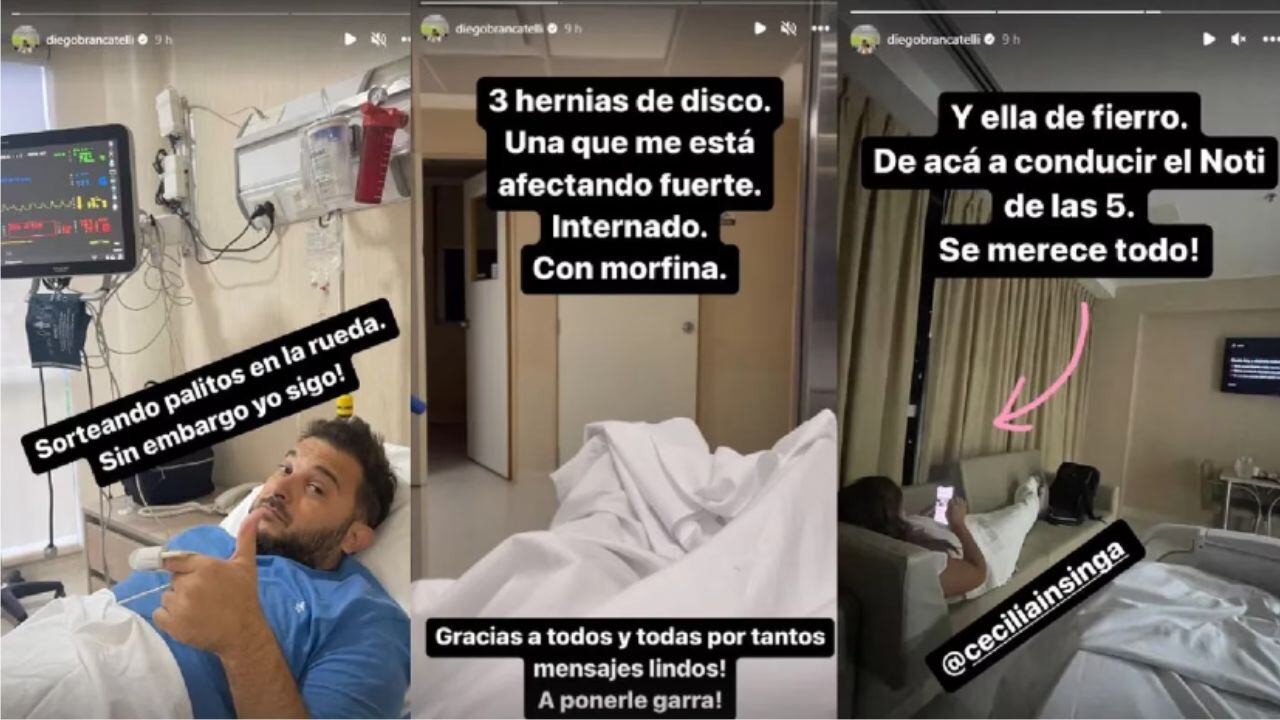 Los mensajes de Diego Brancatelli desde la clínica.