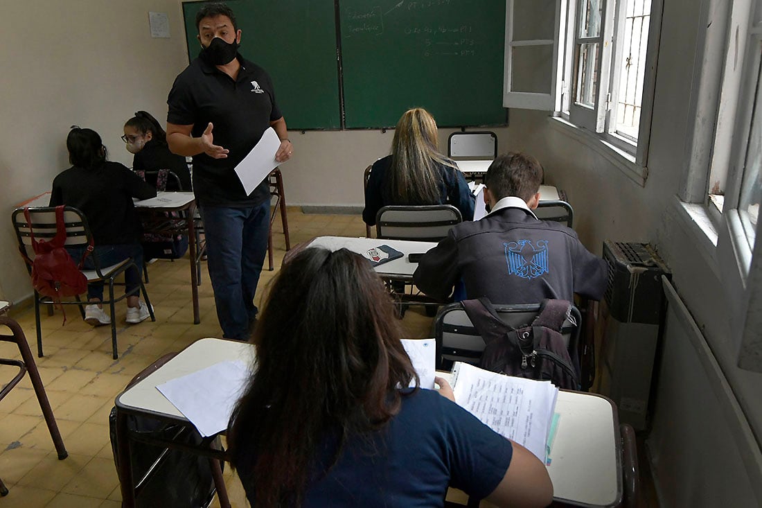 Clases presenciales en una escuela de Mendoza