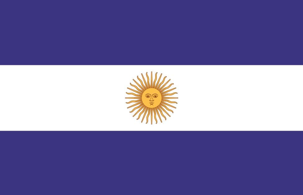 Bandera de la Confederación Argentina usada en la Campaña del Desierto de Rosas, entre 1833 y 1834.