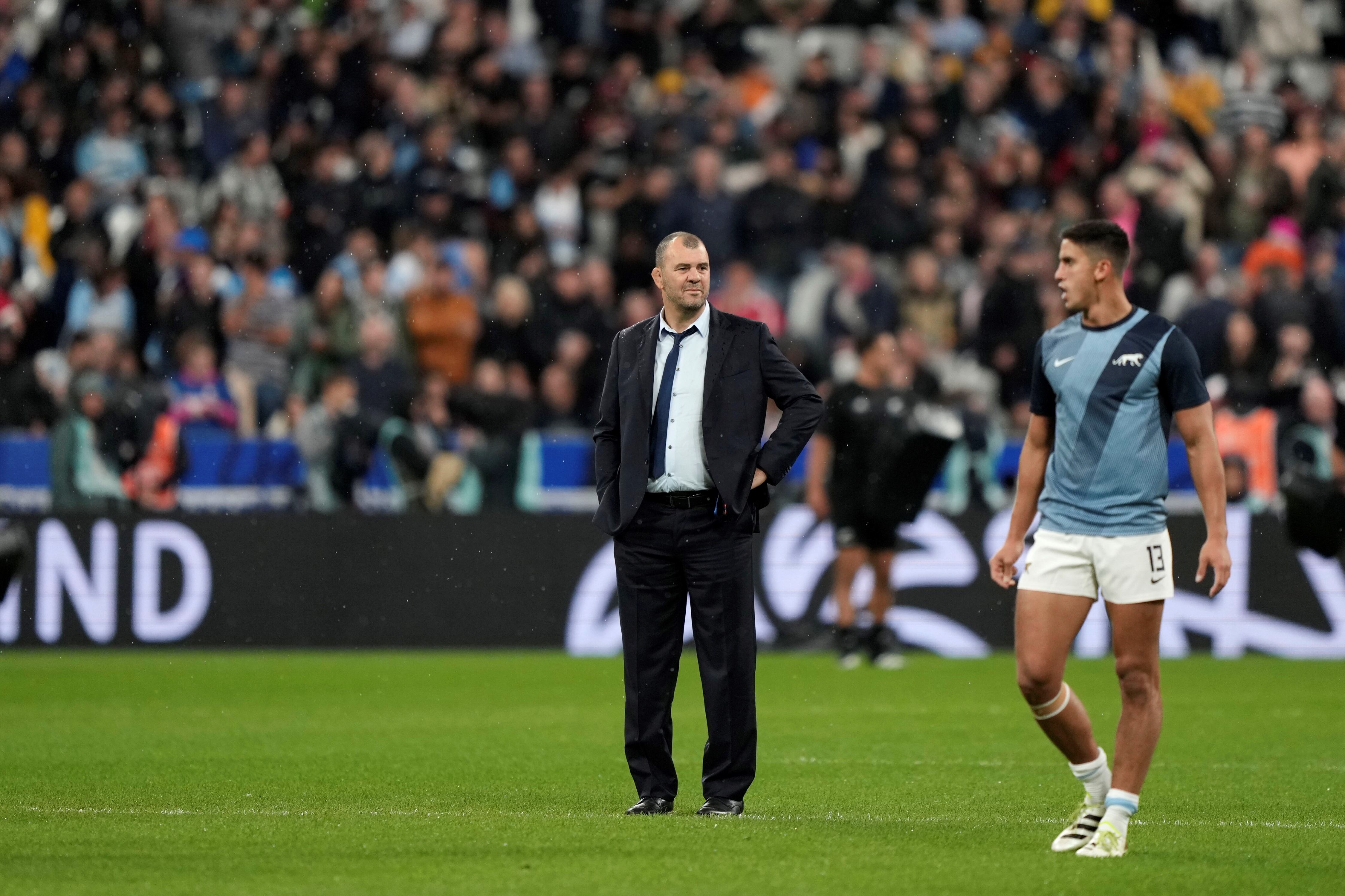 Michael Cheika dijo que Los Pumas "queremos el podio" en el Mundial tras caer en semifinales contra Nueva Zelanda. (AP)