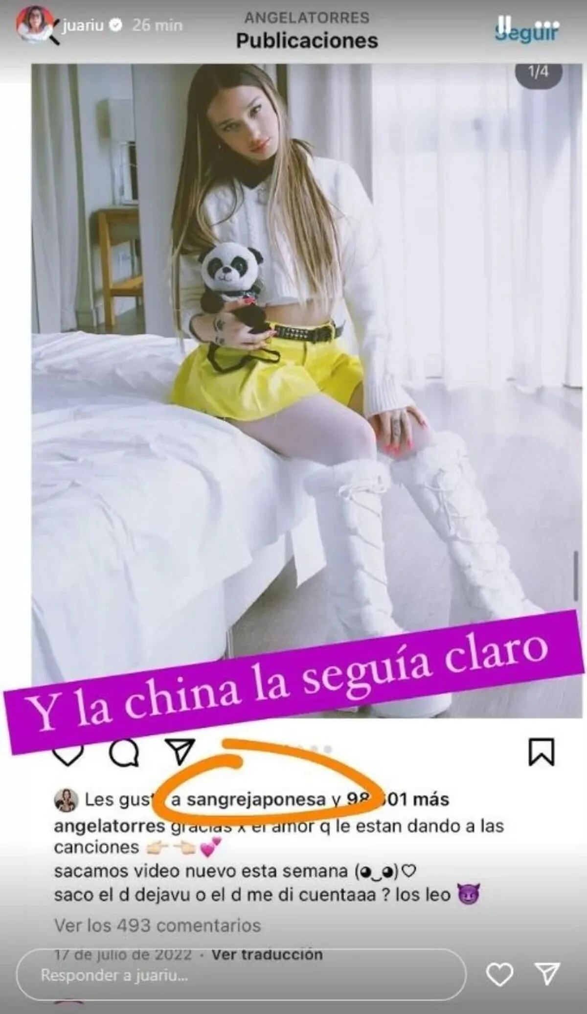 La China Suárez reaccionó al nuevo romance de Rusherking