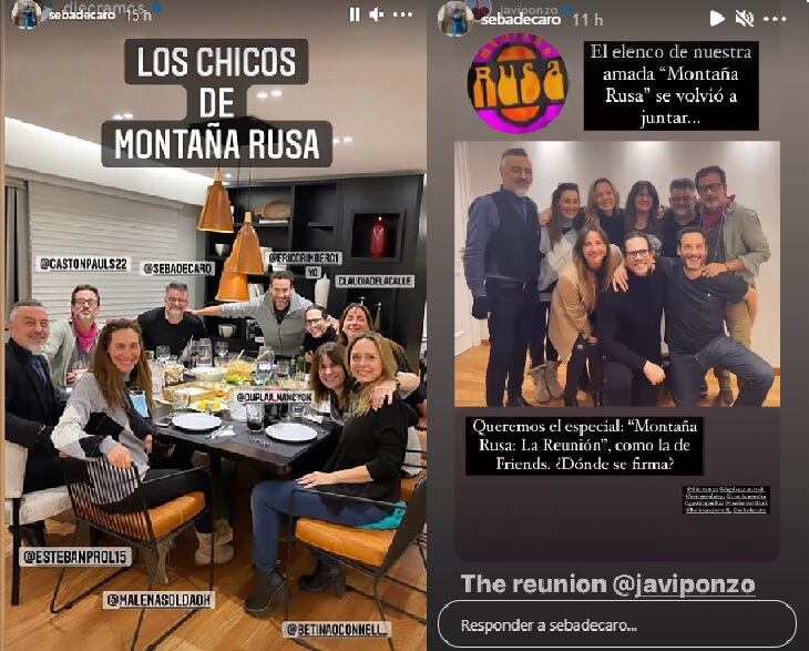 A 27 años de la tira, parte del elenco de "Montaña rusa" se juntó a cenar y divertirse