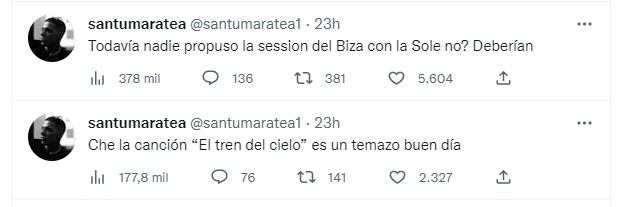 Santi Maratea pidió la sesión de Bizarrap y Soledad Pastorutti (Twitter)