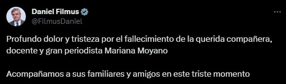 El mensaje de Daniel Filmus, Ministro de Ciencia, Tecnología e Innovación de la Nación. Foto: captura.