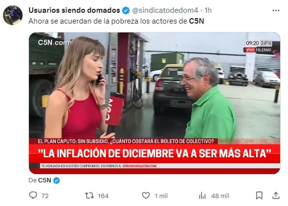 El llanto de un hombre en C5N y su posterior risa generó especulaciones en las redes sociales y se hizo viral (X)