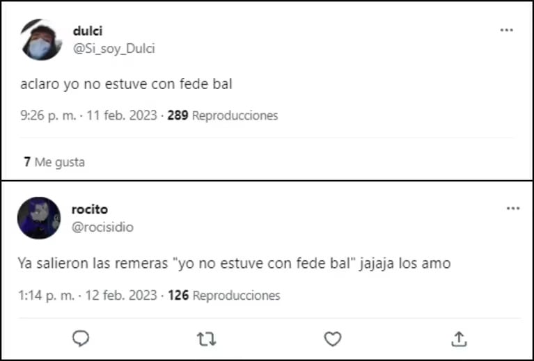 Venden remeras relacionadas a la infidelidad de Fede Bal.