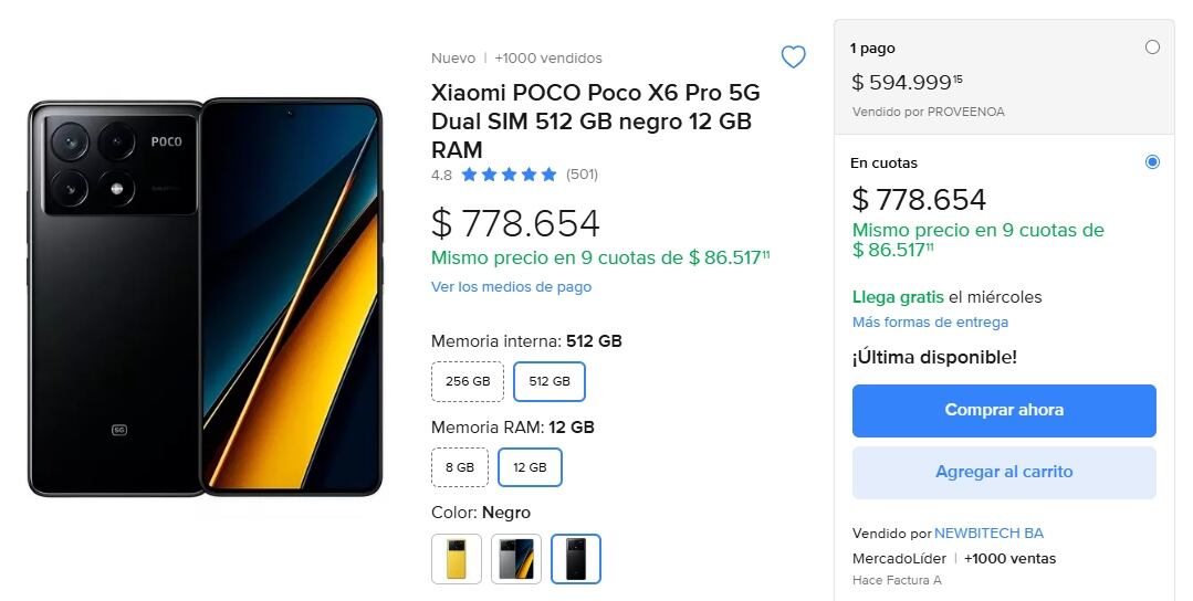 En nuestro país el mismo modelo de se encuentra en Mercado Libre a un precio de $778.654 argentinos.