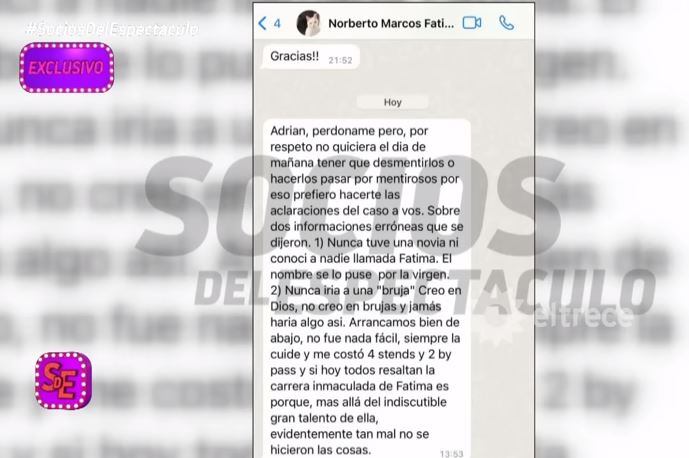 Norberto Marcos rompió el silencio en Socios del Espectáculo