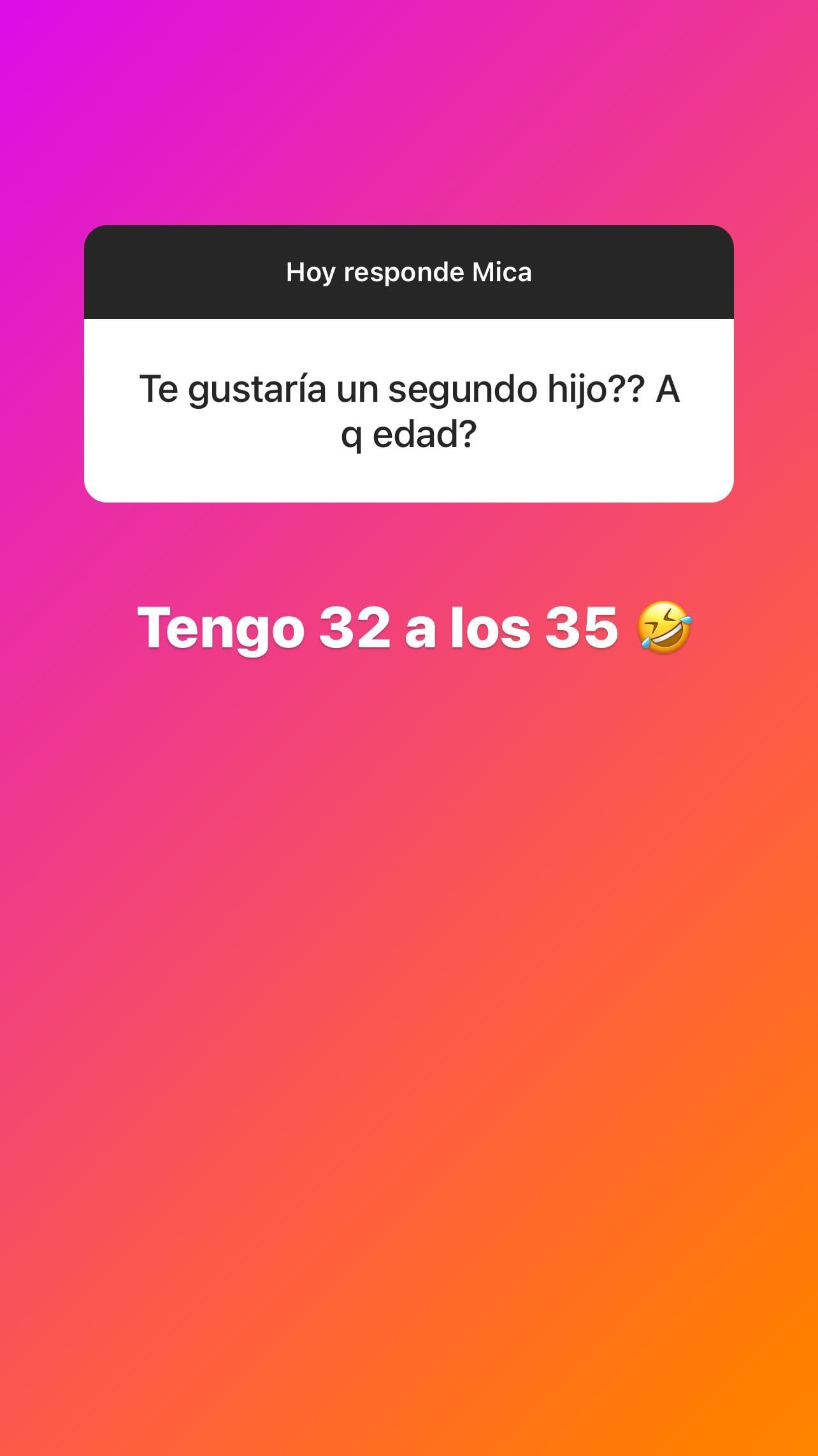 Mica Viciconte repondió preguntas en Instagram.