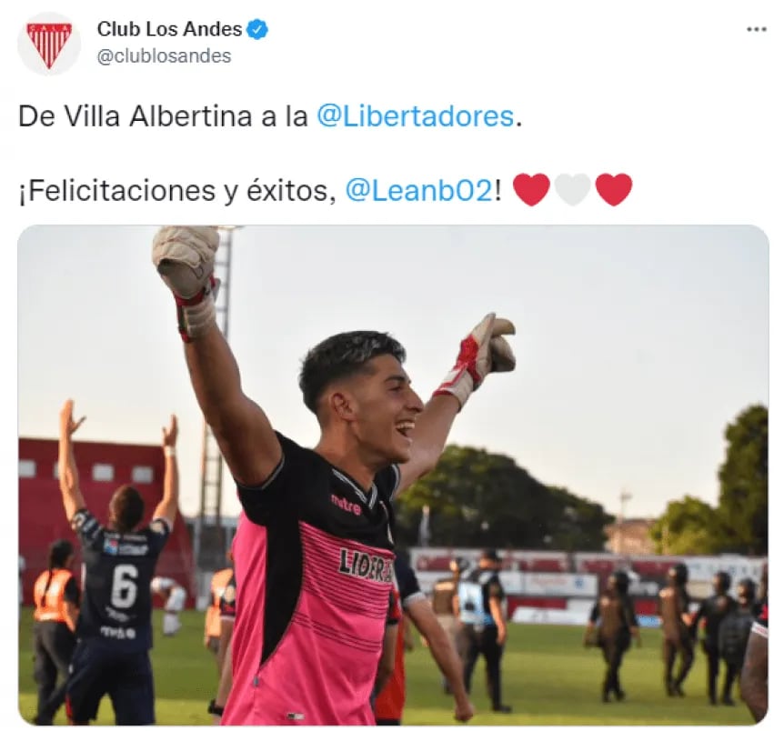 Leandro Brey  debutó en Boca en un partido de Copa Libertadores. / Gentileza.