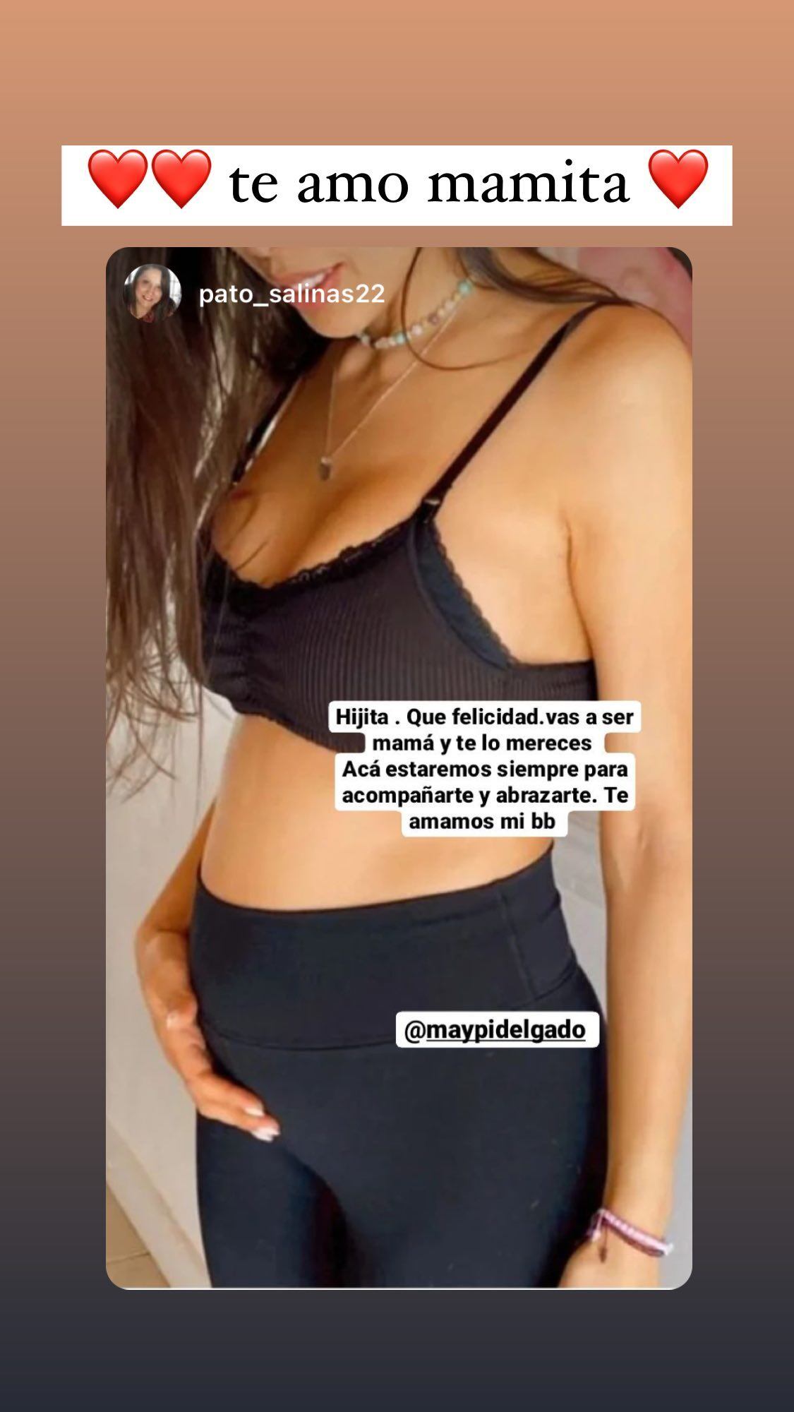 Maypi Delgado y el tierno saludo de su mamá por su embarazo