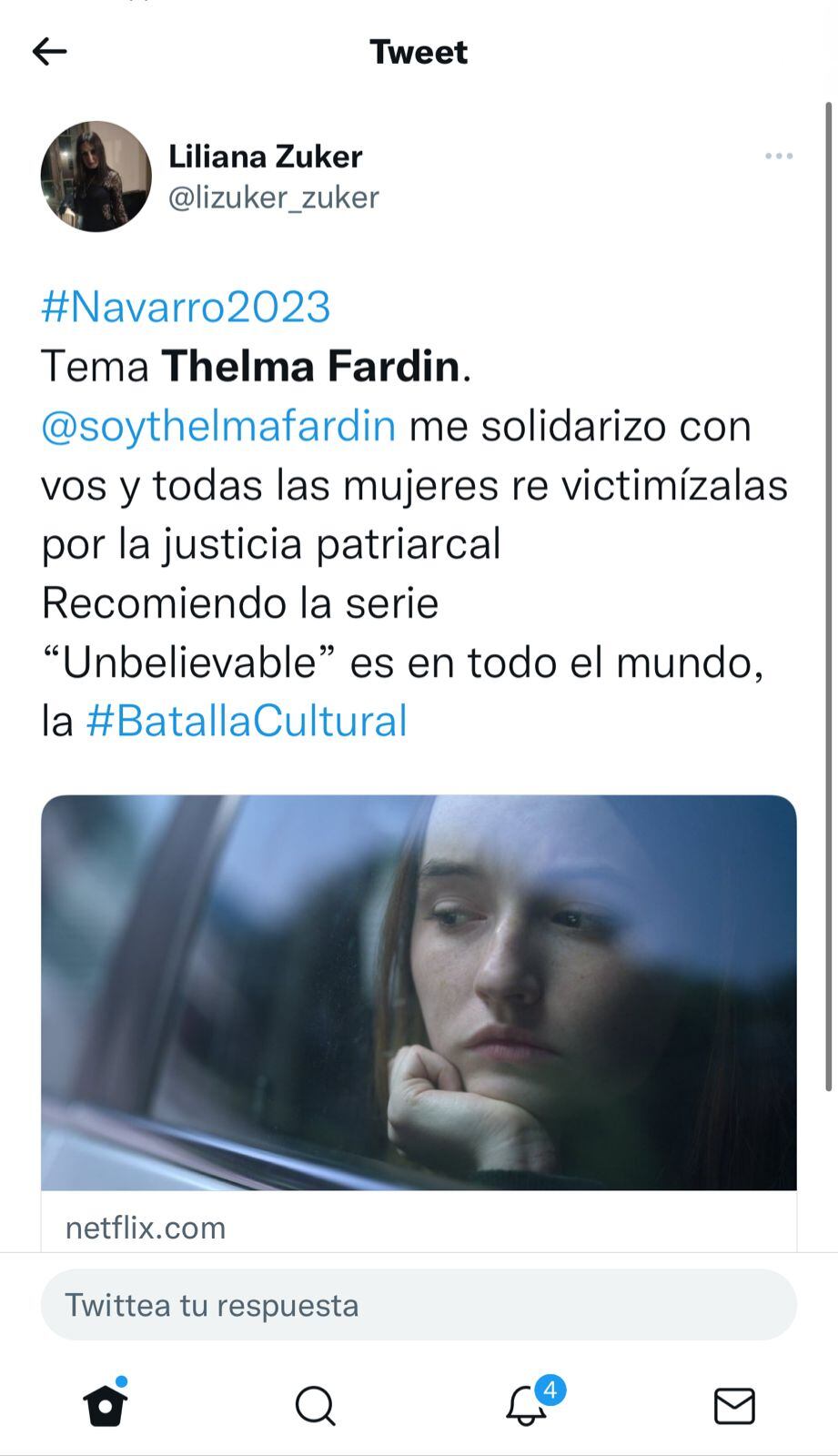 Tweets a favor y en contra de Thelma Fardín.