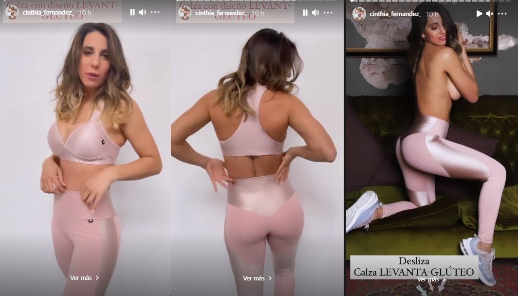 Cinthia Fernández presentó sus calzas "levanta glúteos" y enamoró a sus seguidoras