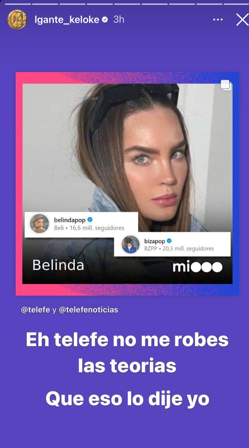 L-Gante apuntó contra Telefe. Captura de historias.